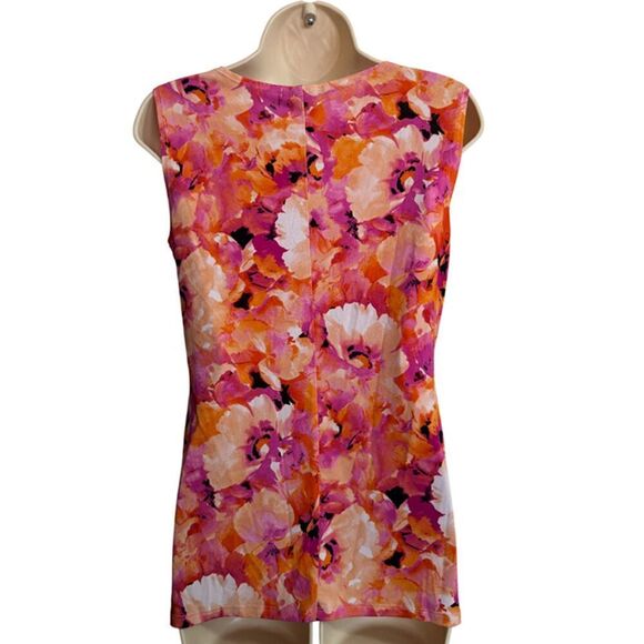 Susan Lawrence Pink Floral Sleeveless Top Size S - Picture 3 of 10